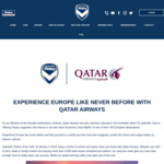 Win Return Qatar Airways Economy Flights to Europe for 2 Worth $4,000 from Melbourne Victory/Qatar Airways