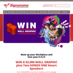 Win a $3000 Wall Graphic for Your Business Plus Two Sonos One Speakers (Red) Valued at $698 from Signarama