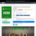 12 Month Xbox Live Gold Membership (VPN Activation) AU$46.99 @ Electronic First