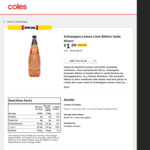 Schweppes Soda Mixers 1.1l Varieties $1 ~ $1.25 @ Coles