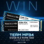 Win 1 of 2 TeamGroup MP34 512GB M.2 NVME SSDs from PC Case Gear