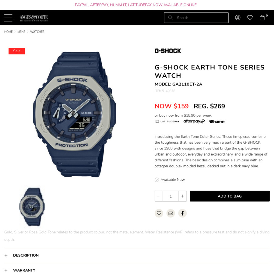 Angus and best sale coote g shock