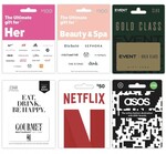 20x Everyday Rewards Points on Ultimate Her/Beauty & Spa, Event, Gourmet Traveller, ASOS, Netflix & Stan Gift Cards @ Woolworths