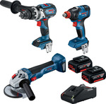 Bosch Blue Kit - Hammer Drill, Angle Grinder, Impact Wrench/Driver, Two 5ah Batteries Plus Redemption $499 @ Bunnings