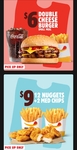 Double Cheeseburger Small Meal $6, 12 Nuggets + 2 Medium Chips $9 @ Hungry Jack's via App (Pick-up Only)