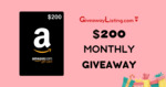 Win a $200 Amazon Gift Card from GiveawayListing.com