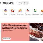 50% off Selected Meat & Seafood Stores + Fees (Selected Stores) @ Uber Eats