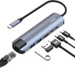 AHGEIIY USB C Hub Ethernet 1000Mbps 6-in-1, 4K@60Hz USB C to HDMI $37.94 + Delivery ($0 with Prime/ $59) @ AHGEIIY-Au via Amazon