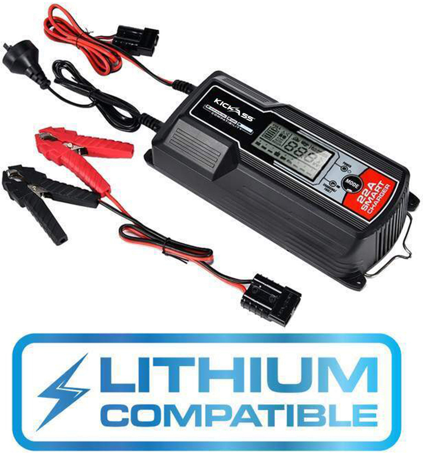 KickAss 12V 22A Automatic AGM & Lithium Battery Charger $139 + Shipping ...