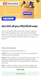 $20 off $50 Order & Free Cadbury Eggs 114g, Free Delivery @ MILKRUN (Excl NT) via Everyday Rewards App (Boost Required)