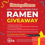 [QLD] Free Nagahama Ramen (Dine-in Only, 1 Per Person) @ Hakataya Ramen, Brisbane (App & Free Membership Required)