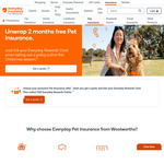 Hack: 12000 EDR Points OR First Two Months Free + 10% off Woolworths Shop Monthly from $13.41/Mo @ Woolworths Pet Insurance