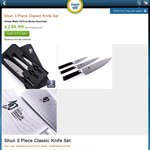 Shun Knives 3 of Set on COTD $249 + $12 Shipping Cap