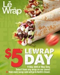 [NSW, QLD] $5 Wraps All Day (Max 5 Per Person, Friday 30 May 2025) @ LeWrap