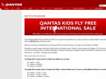 Qantas Kids Fly Free International Sale