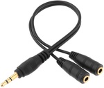 Splitter Audio Cable 3.5mm Male to Dual 3.5mm Female Adapters $0.7+ Free Shipping