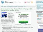 Paragon Partition Manager 2009 Special Edition: FREE at Giveawayoftheday.com