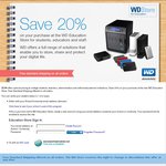 Cheap WD HDDs at WD Education Store - 20% off and Free Shipping for Students and Staff