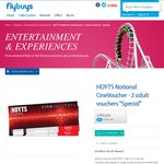 FlyBuys Double Value Reward - 2x Hoyts Movie Tickets for 3900 Points ($19.50) or 3600 Points ($18.00) Mon to Wed