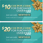 Your Home Depot - $10 off $100 and $20 of $200 Coupon