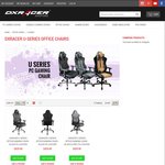 DXRacer Australia - 40% off U Series Office Chairs. $257.40 + Delivery