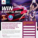 Win a Suzuki Swift GL Automatic Hatchback from Queensland Firebirds