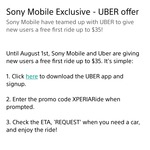 Up to $30-$35 off First Uber Ride - New Sign Ups