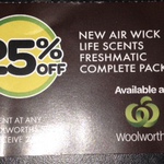 Air Wick Life Scents Freshmatic Complete Pack 25% off (Woolworths Only)