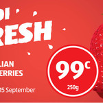 Australian Strawberry Punnet 250g $0.99 @ ALDI