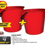 SCA Plastic Bucket 2 for $1 (Save $2.98) @ Super Cheap Auto