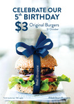 Original Burgers - $3 (Normally $11) @ Ribs & Burgers (NSW/VIC/QLD/WA) - Wednesday October 5 Only
