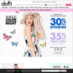 Dotti 30% Off Site-Wide + 35% Off Party Edit Full-Priced Dresses and Playsuits + $9.95 Shipping or Free Above $80