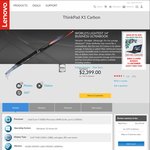 Lenovo ThinkPad X1 Carbon $2,399 (i7-6500U, 8GB/256GB SSD) with Free 23" Monitor, Free USB Dock, Free Backpack and Free Mouse