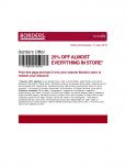 Borders 25% off ALMOST Everything