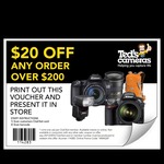 $20 off for over $200 Order + Other Offers @ Ted's Cameras