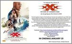 [SA] Free Passes to 'XXX: Return of Xander Cage' - Tonight @ Event Cinemas Marion VIA Movie Burger