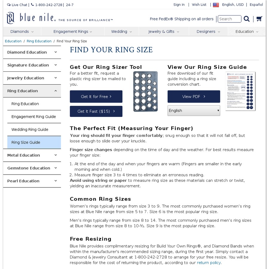 Free Ring Sizer from Blue Nile OzBargain