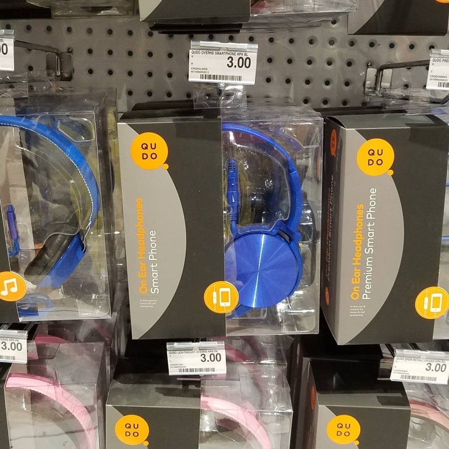 3 Several Types of Qudo onEar Headphones at Officeworks, QV Melbourne