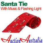Christmas Santa Claus Tie Neckware W/ LED Light, Music $2.98 Free Shipping