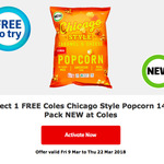 [Flybuys] Collect 1 FREE Coles Chicago Style Popcorn 140g Pack NEW at Coles