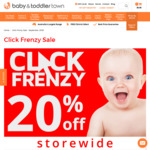 Click Frenzy Sale - 20% off Storewide + ½ Price Shipping @ Baby & Toddler Town