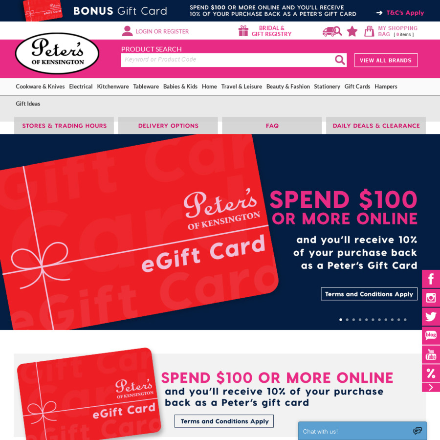 Spend 100 or More Online & Get 10 Back in Gift Card Peter's of