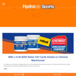Win 1 of 50 $200 Rebel Sport Vouchers from Hydralyte Sports (Purchase from Chemist Warehouse)