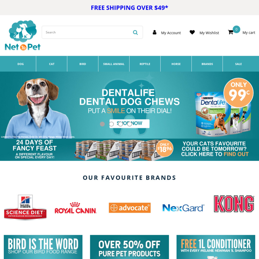 $20 off $49 Spend on Pet Food + Free Shipping @ Net To Pet (New