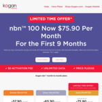 Gold nbn 100 $75.90 ($10 off) for The First 9 Months + Free Modem @ Kogan Internet