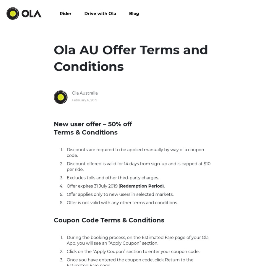 ola new user