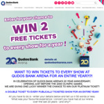 Win a Qudos Arena Platinum Ticket (Includes a Double Pass to Every Show at Qudos Arena for a Year) from Qudos Bank Arena [NSW]