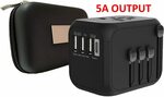 Universal Travel Adapter with 4 USB Port (High-Speed 5 Amps) + Case $19.99 + Delivery ($0 with Prime/$39+) @ Travelpal Amazon AU
