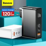 Baseus 120W GaN USB C Charger US or EU Plug US$46.55 (~A$64.69) @ AliExpress BASEUS Direct Store