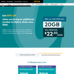 50% off SIM Only Month-to-Month Additional Plan: Unlimited Talk/Text, 20GB $22.50, 80GB $27.50 for First 12 Months @ Optus